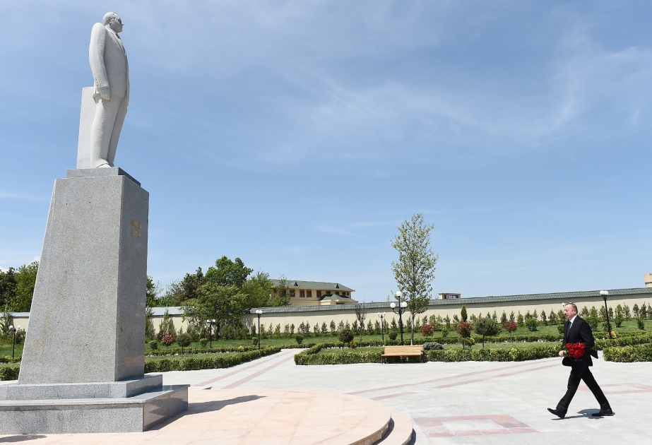 President Ilham Aliyev arrived in Khizi district for visit VIDEO