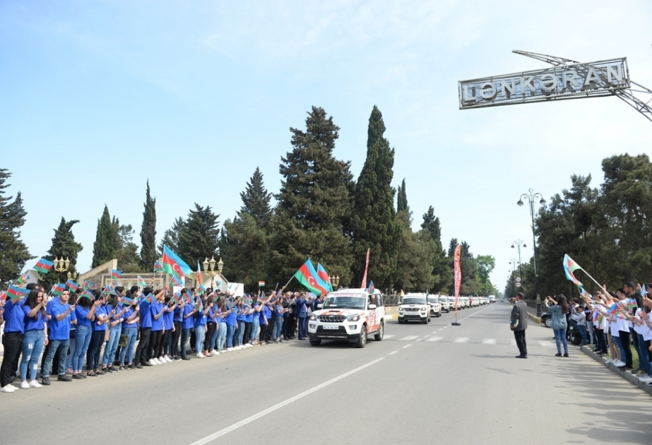 Beynəlxalq avtoyürüşün iştirakçıları Lənkəranda