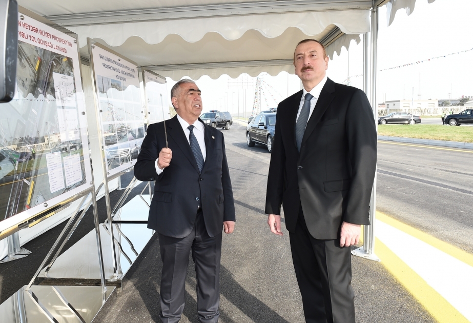 President Ilham Aliyev inaugurated multi-level road junction and passage from Baku Olympic Stadium to Heydar Aliyev Avenue VIDEO