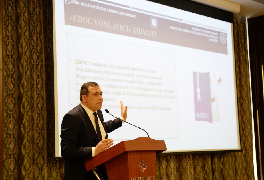 İlk dəfə Nəqliyyat, Rabitə və Yüksək Texnologiyalar Nazirliyinin elektron imzasının mobil versiyası təqdim olunub