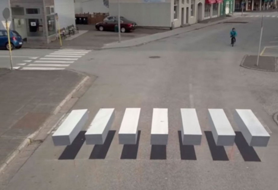 İspaniyada ilk dəfə 3D piyada keçidi tətbiq olunub