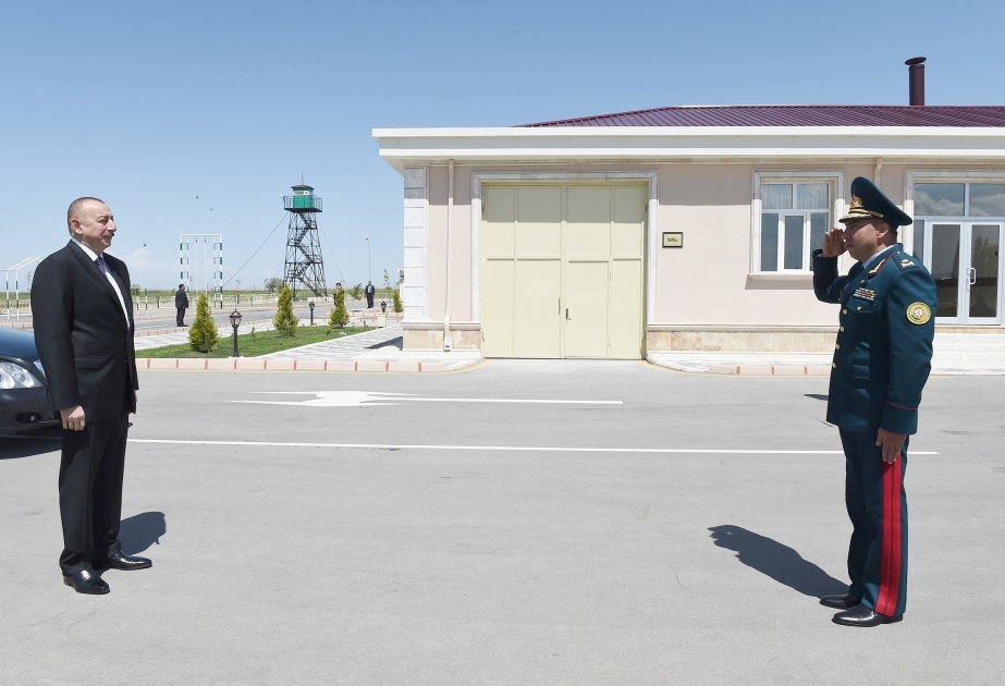 President Ilham Aliyev viewed State Border Service`s border guard in Nakhchivan city Garachug administrative district VIDEO