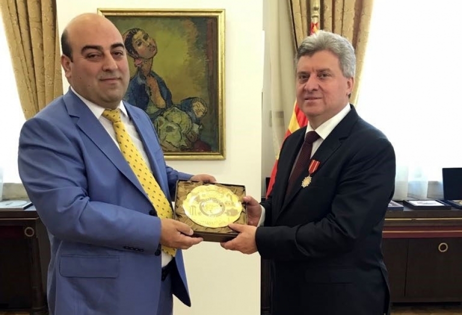 Macedonian President Gjorge Ivanov awarded “Friend of Azerbaijan” Golden Order