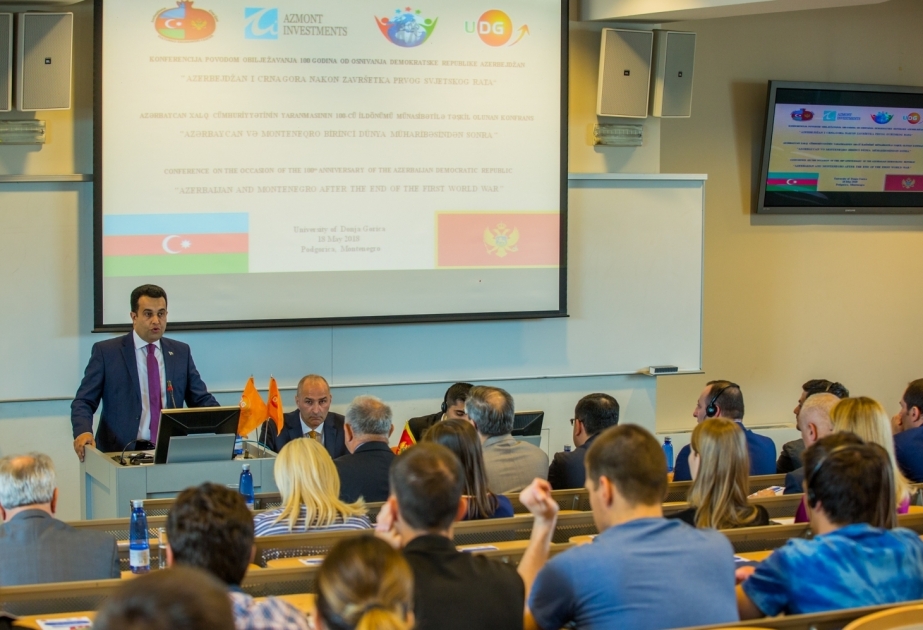 Azərbaycan Xalq Cümhuriyyətinin yaranmasının 100 illik yubileyi münasibətilə Monteneqroda konfrans keçirilib  VİDEO