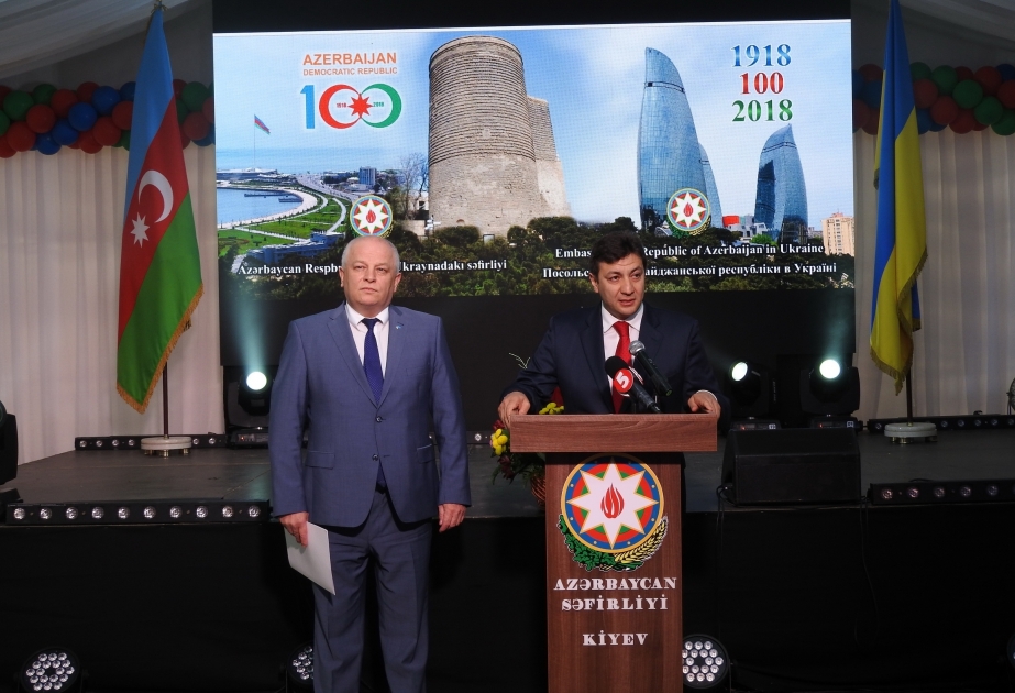 Azərbaycan Xalq Cümhuriyyətinin 100 illiyi münasibətilə Kiyevdə rəsmi qəbul keçirilib  VİDEO