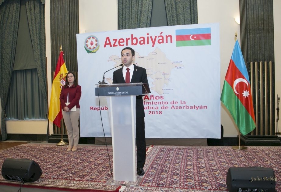 Madriddə Azərbaycan Xalq Cümhuriyyətinin 100 illik yubileyinə həsr olunmuş təntənəli qəbul təşkil edilib