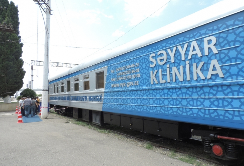 Milli Oftalmologiya Mərkəzinin Dəmiryolu Səyyar Klinikası Gəncə sakinlərinə xidmət göstərib