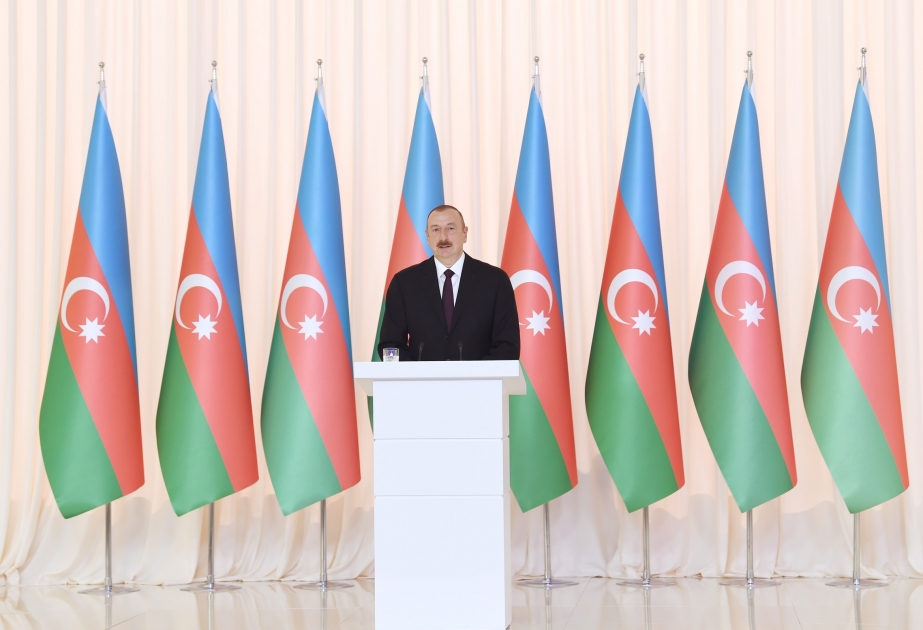 President Ilham Aliyev attended official reception on centennial of Azerbaijan Democratic Republic VIDEO