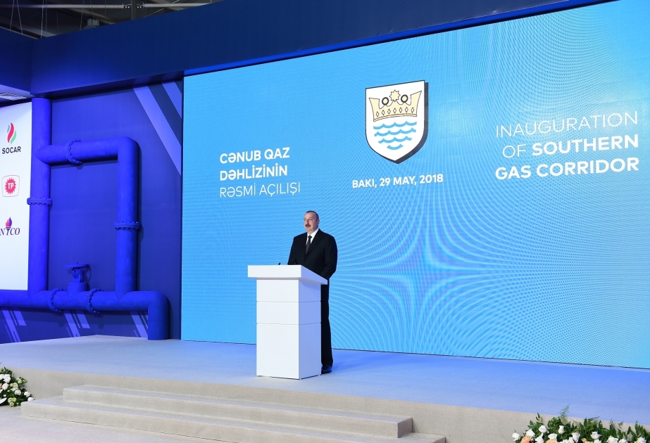Le président Ilham Aliyev participe à l’inauguration officielle du Corridor gazier Sud VIDEO