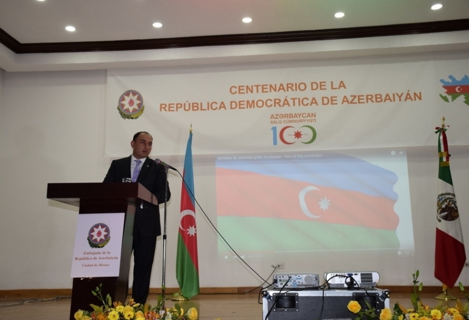 Azərbaycan Xalq Cümhuriyyətinin 100 illiyi Meksikada təntənəli şəkildə qeyd edilib VİDEO