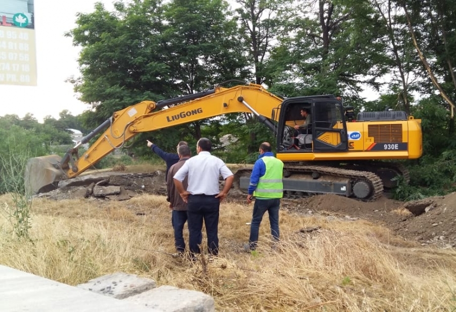 Göyçay çayı üzərində yeni körpünün inşasına başlanılıb