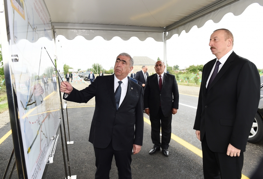 President Ilham Aliyev inaugurated newly built Dalimammadli-Gushchular-Fakhrali-Gurbanzade-Alpout highway VIDEO
