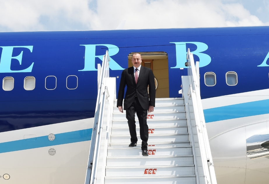 President Ilham Aliyev arrived in Turkey for visit VIDEO