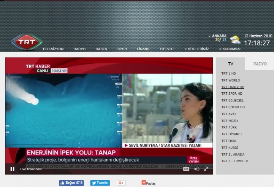 TRT HABER: Azərbaycan öz inkişaf yolunda qətiyyətlidir
