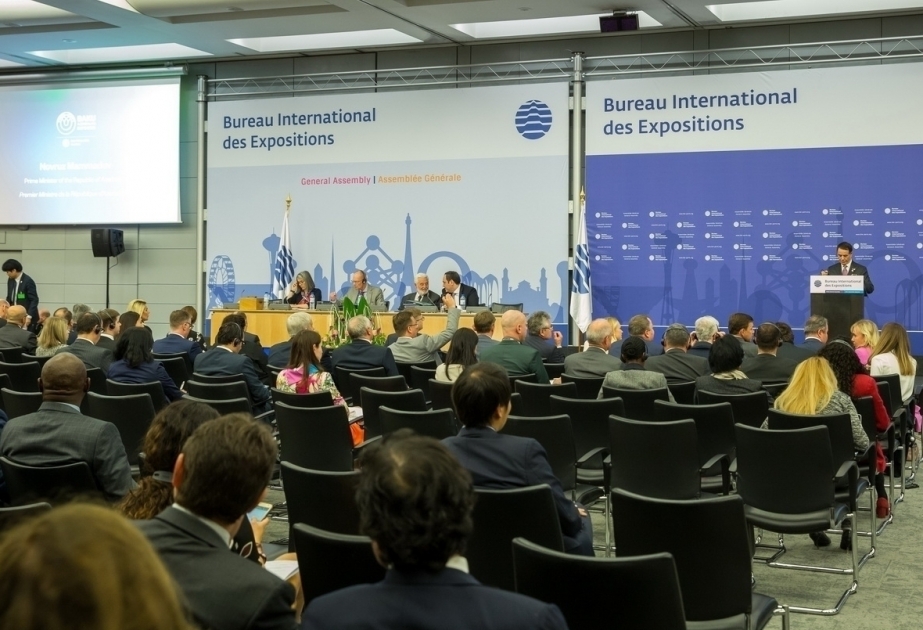 Präsentation der Bewerbung von Baku zur Ausrichtung der Weltausstellung- 2025 in Paris