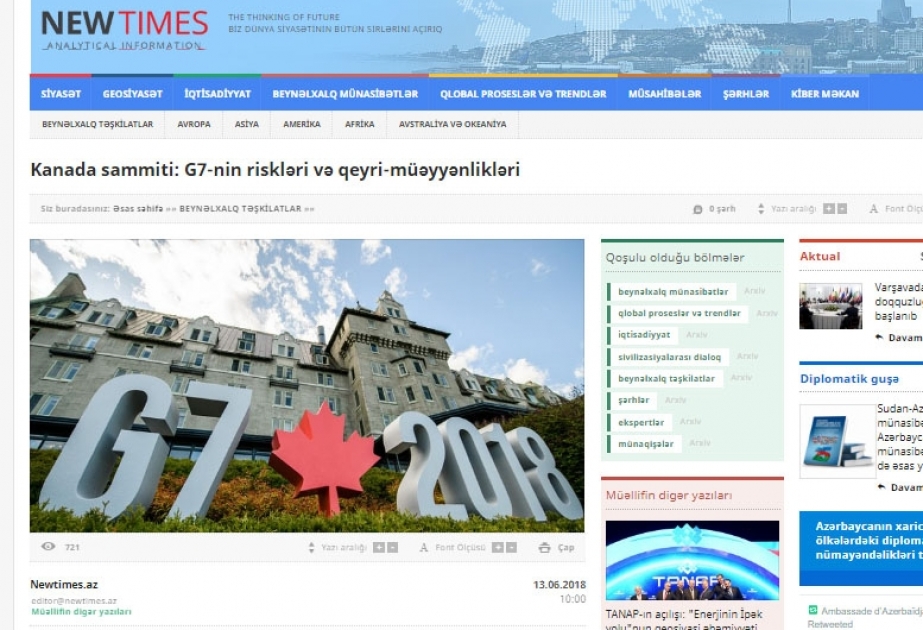 Kanada sammiti: G7-nin riskləri və qeyri-müəyyənlikləri