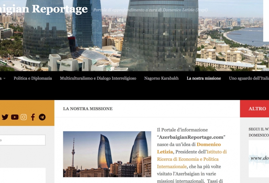Webseite über Aserbaidschan in Italien erstellt