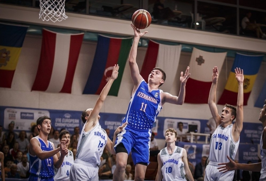Azerbaijani basketball players beat San Marino at FIBA U16 European Championship, Division C