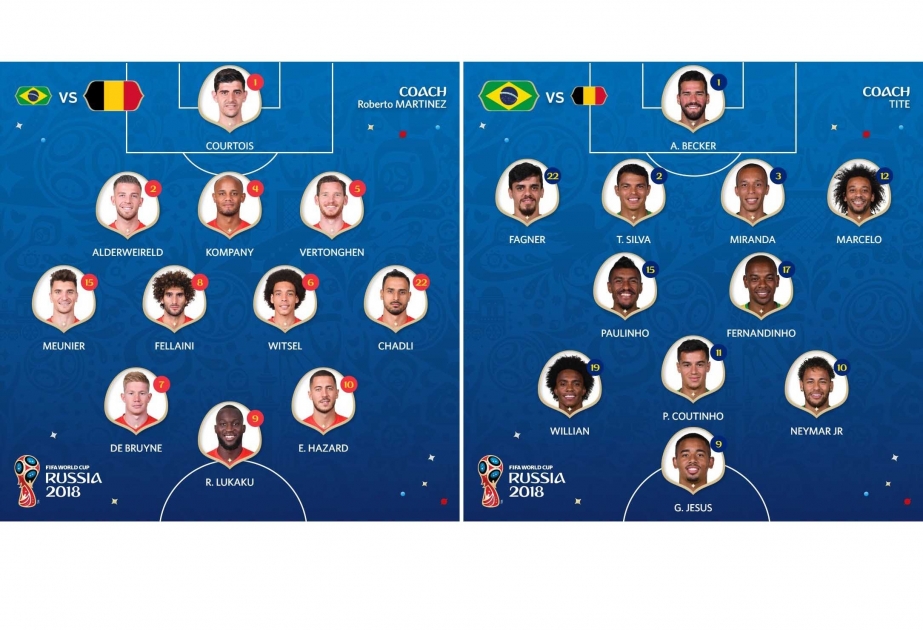Futbol üzrə dünya çempionatı: Braziliya-Belçika oyunu başlayıb