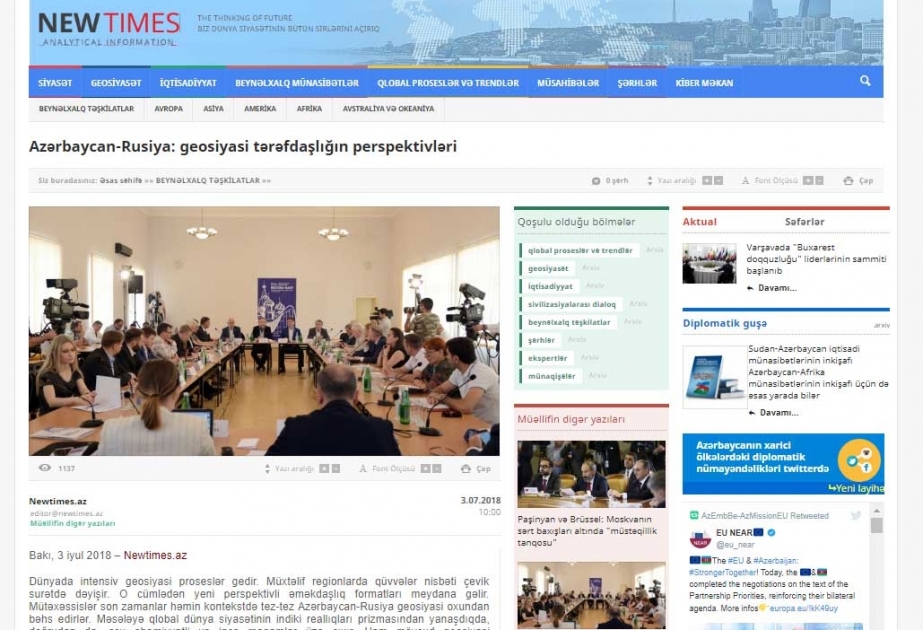 Azərbaycan-Rusiya: geosiyasi tərəfdaşlığın perspektivləri