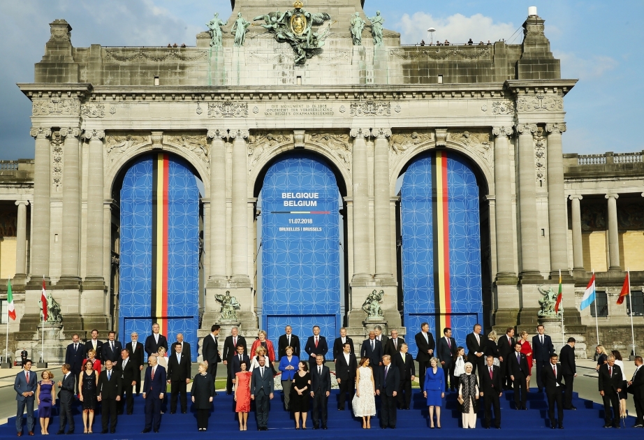 Brüssel: Empfang für Staats- und Regierungschefs von NATO-Mitglieds- und Partnerländern  Präsident Ilham Aliyev nahm am Empfang teil VIDEO