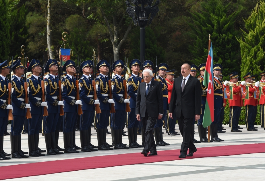 Official welcome ceremony was held for Italian President Sergio Mattarella VIDEO
