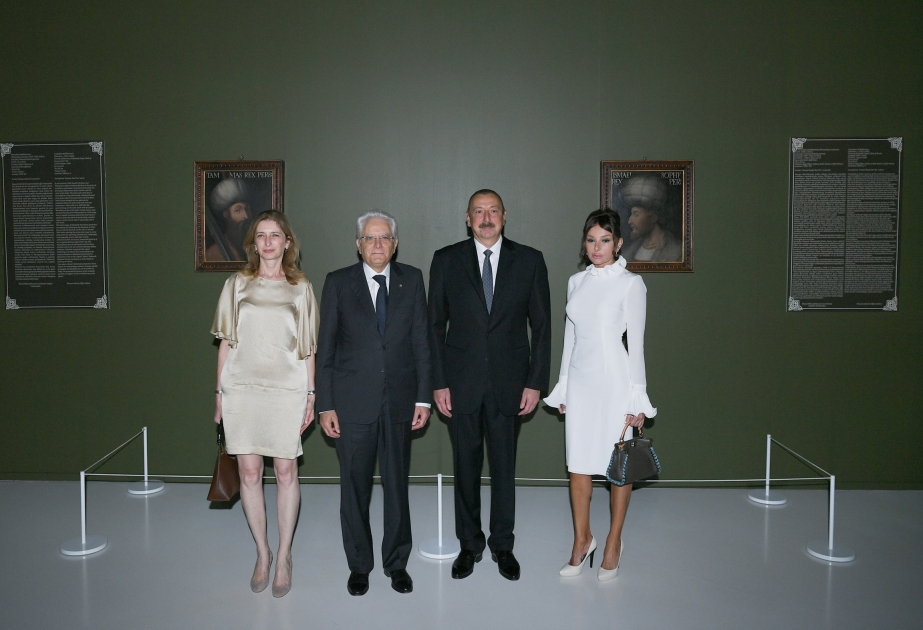 Azerbaijani President Ilham Aliyev, Italian President Sergio Mattarella viewed exhibition dedicated to Shah Ismayil Khatai VIDEO