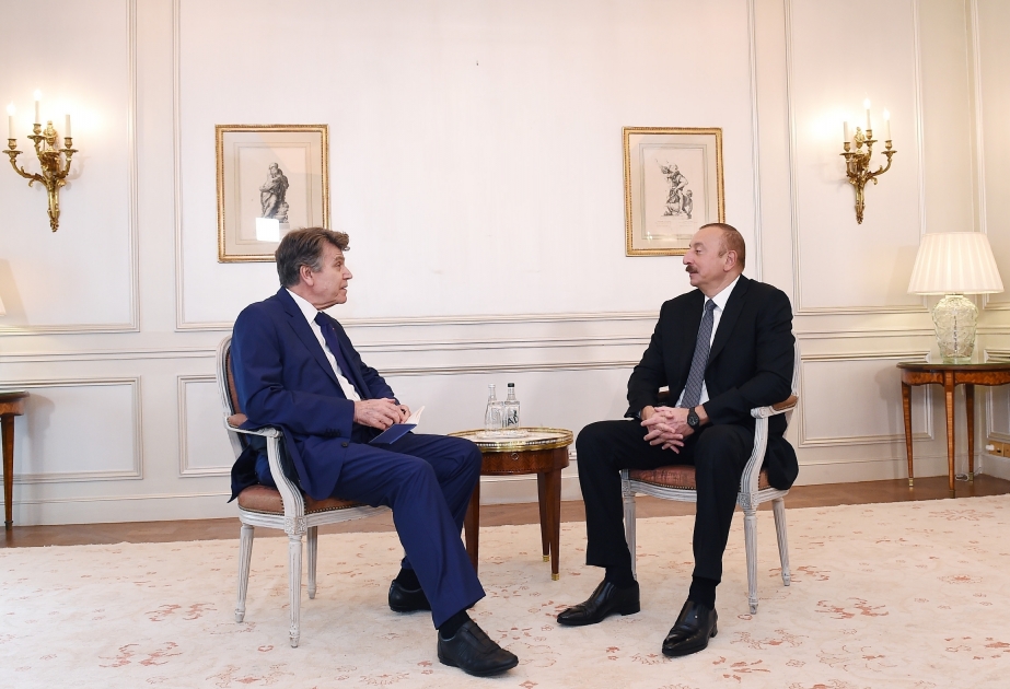 President Ilham Aliyev met with Executive Chairman of French Institute of International Relations in Paris VIDEO