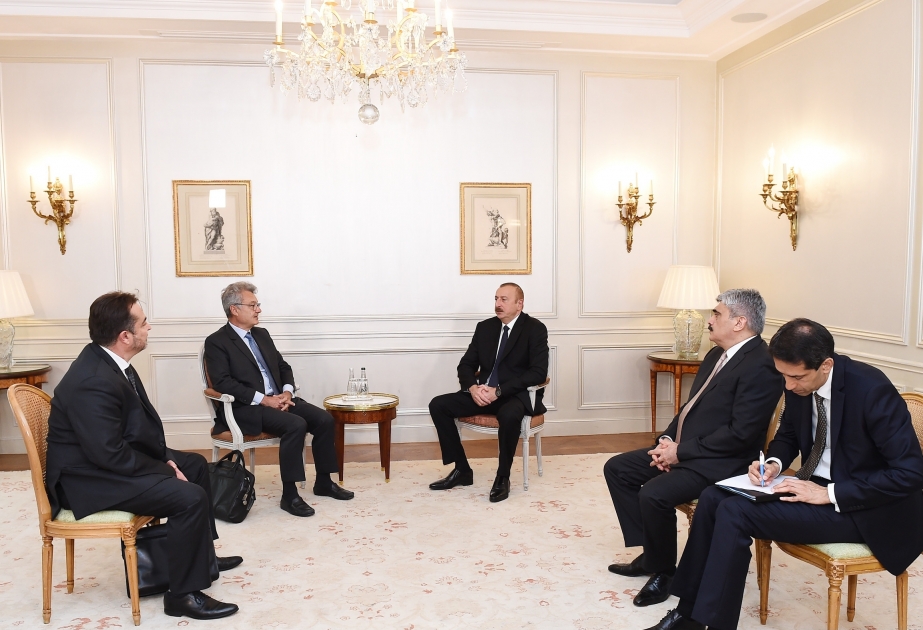 President Ilham Aliyev met with SADE Director General in Paris VIDEO