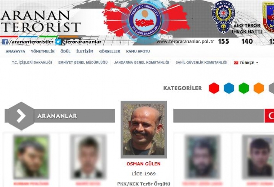Türkiyədə axtarışda olan daha bir təhlükəli terrorçu zərərsizləşdirilib