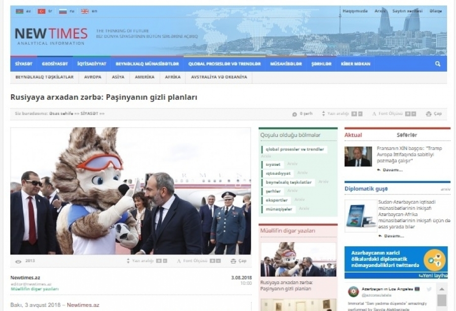 Rusiyaya arxadan zərbə: Paşinyanın gizli planları