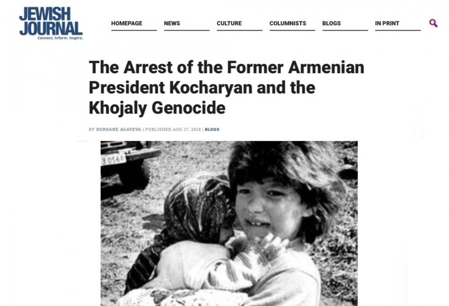 Jewish Journal: The Arrest of the Former Armenian President Kocharyan and the Khojaly Genocide