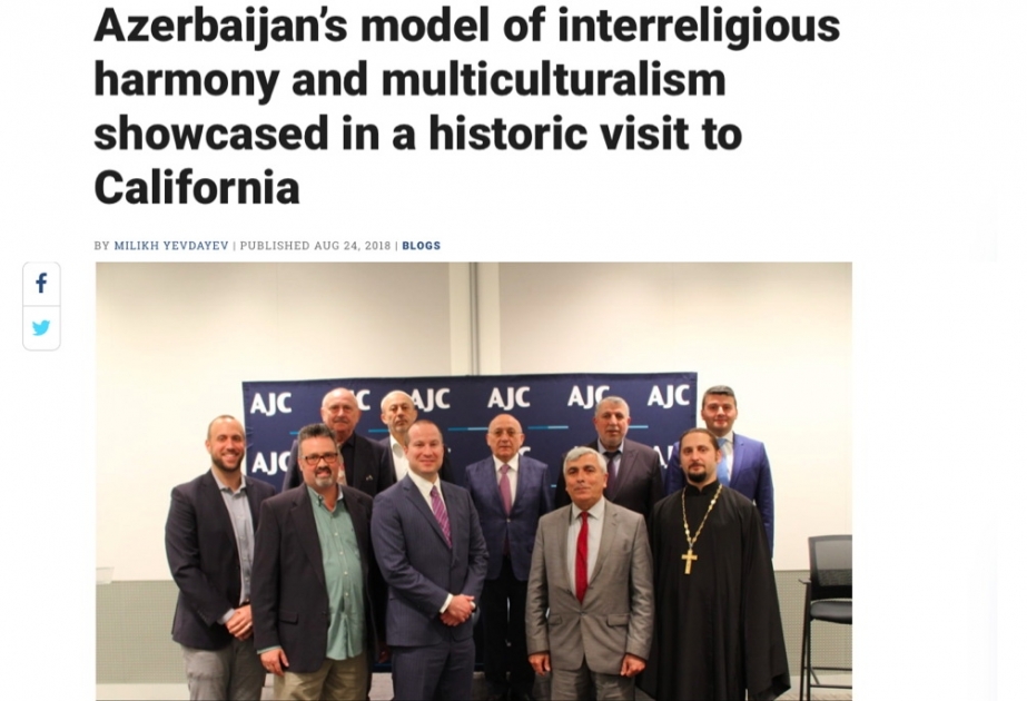 Jewish Journal: "Азербайджанская модель межрелигиозной гармонии и мультикультурализма продемонстрирована во время исторического визита в Калифорнию"
