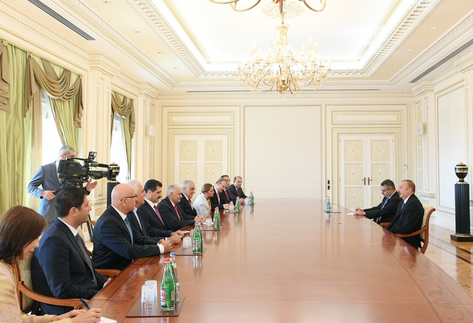 President Ilham Aliyev received delegation led by Speaker of Grand National Assembly of Turkey VIDEO