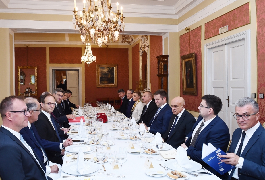 President Ilham Aliyev, Croatian Prime Minister Andrej Plenkovic had working dinner VIDEO