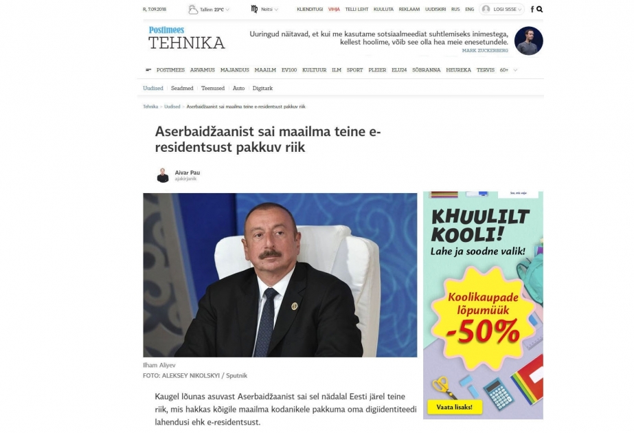 Leading Estonian newspaper Postimees: Asan İmza is the world's first mobile residency project under the Presidential Decree in Azerbaijan