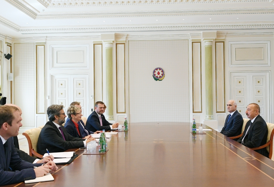 阿塞拜疆总统接见捷克工业和贸易部部长率领的代表团