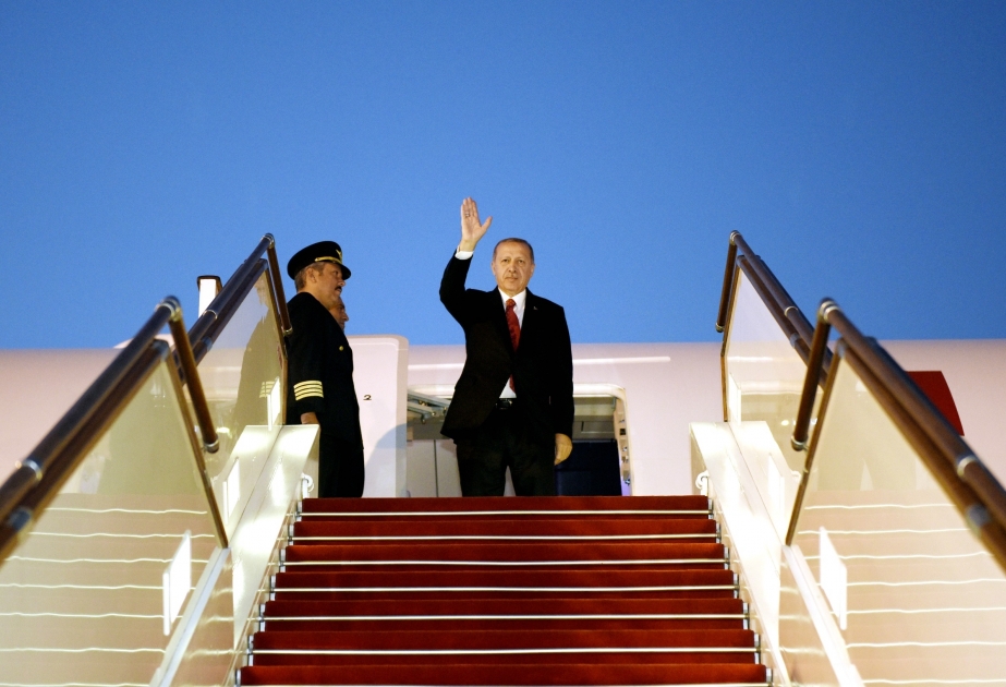Präsident Recep Tayyip Erdogan beendet seinen Staatsbesuch in Aserbaidschan