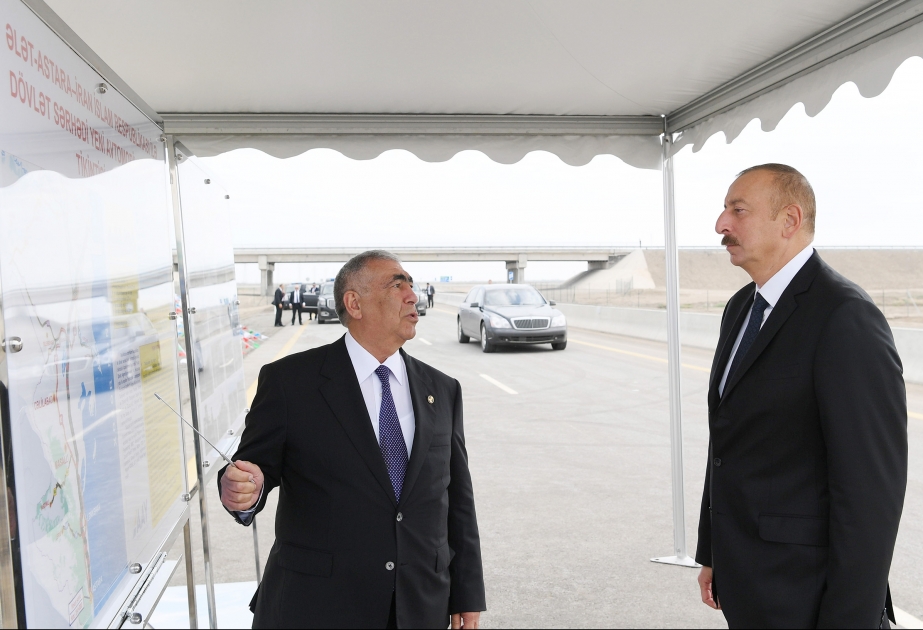 Prezident İlham Əliyev Ələt-Astara-İran İslam Respublikası ilə dövlət sərhədi avtomobil yolunun açılışında iştirak edib VİDEO