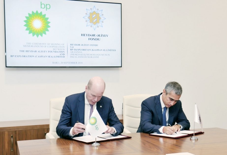 Фонд Гейдара Алиева и BP подписали меморандум о сотрудничестве в реализации совместных проектов