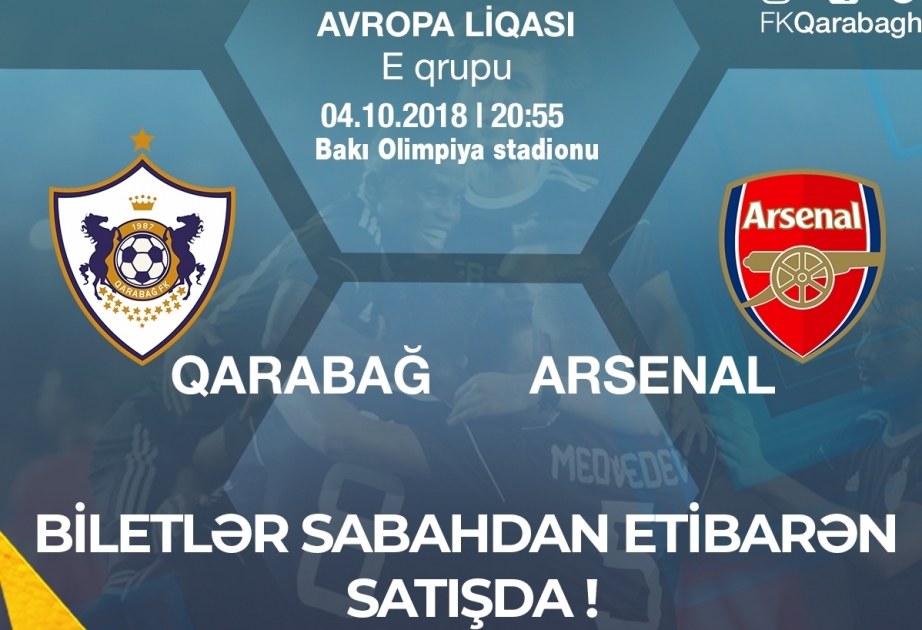 Les billets du match Qarabag-Arsenal seront mis en vente à partir de demain