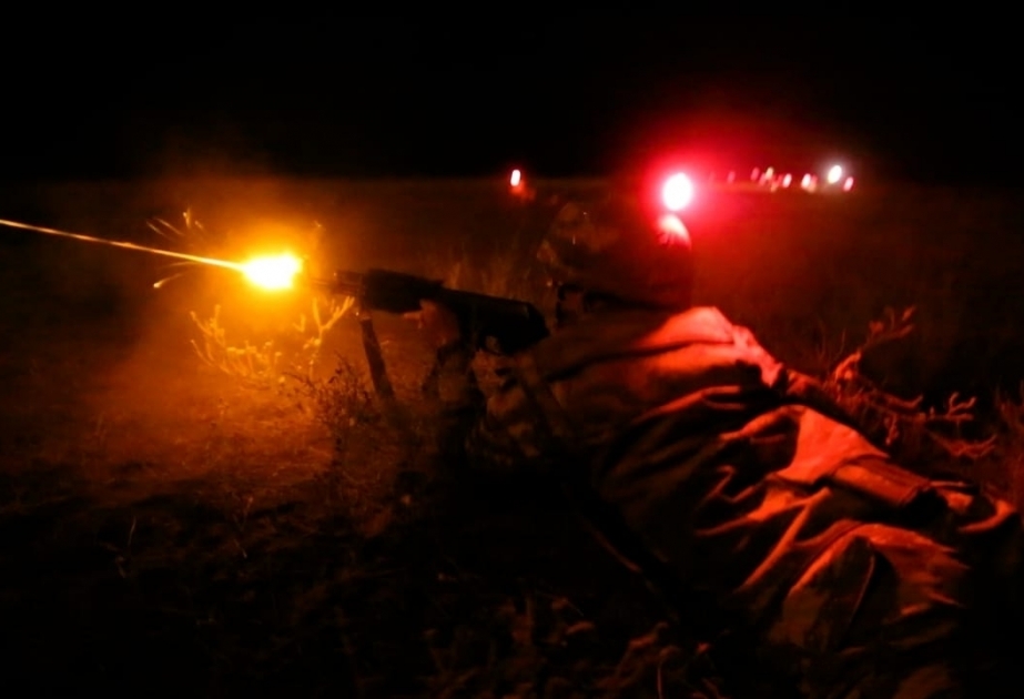 Azerbaijani Army conducts night combat firing