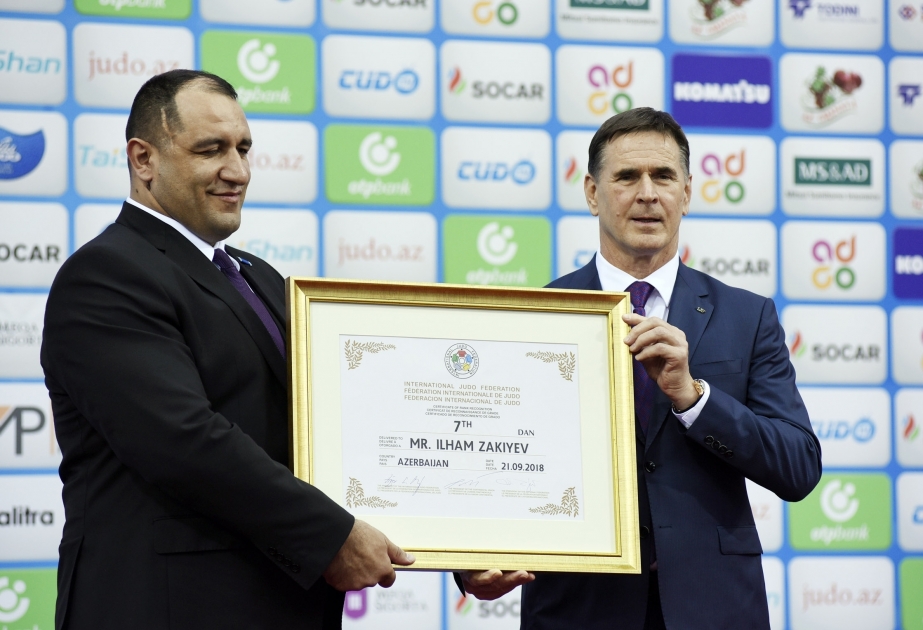 Azerbaijani Paralympic judo fighter Ilham Zakiyev presented with seventh dan