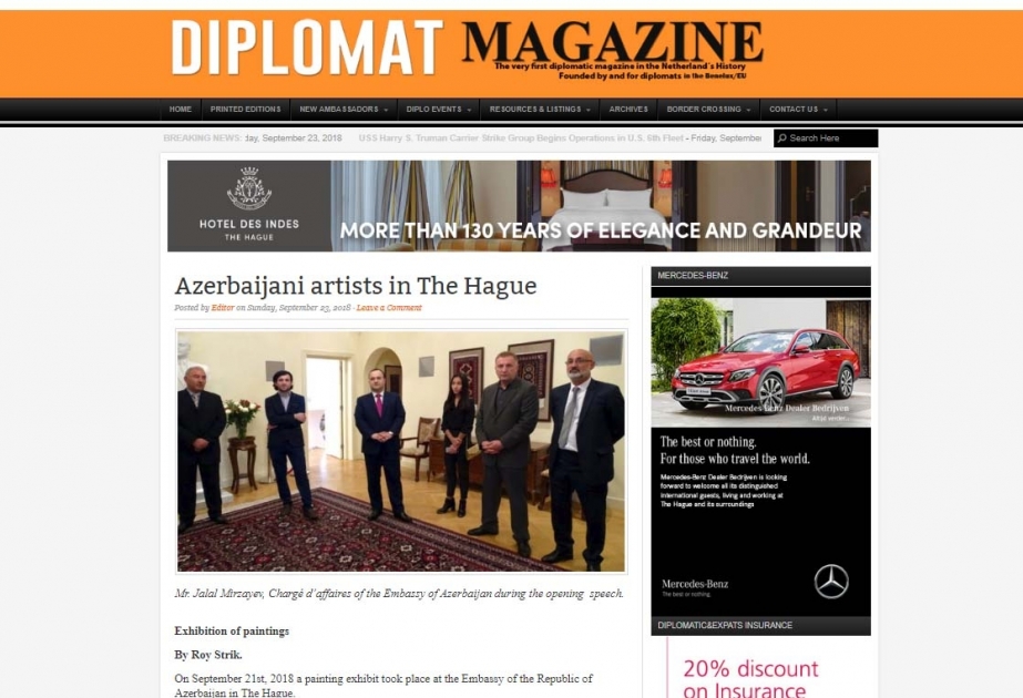 Diplomat Magazine: Azerbaijani artists in The Hague