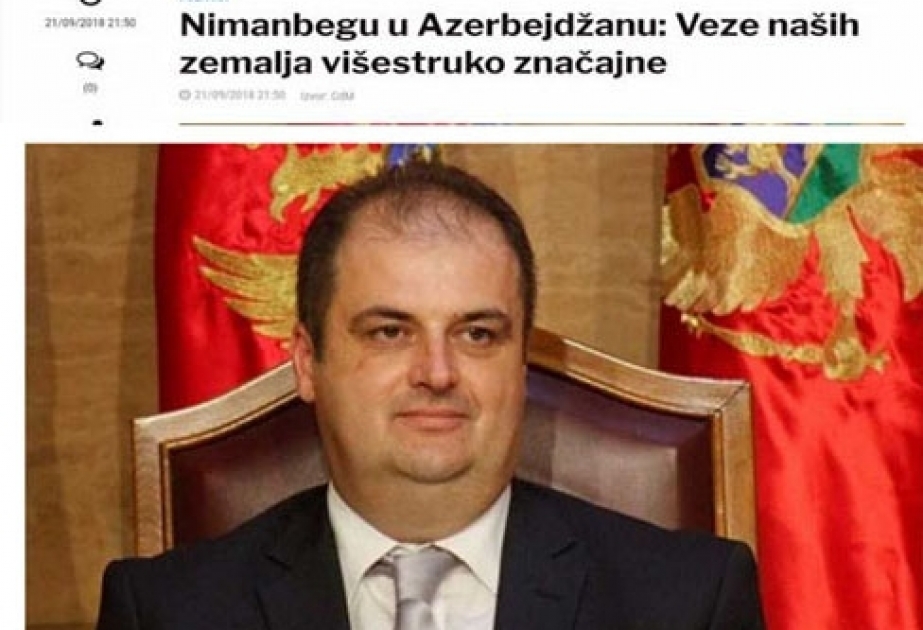 Azərbaycan Parlamentinin 100 illiyinə həsr olunmuş tədbir Monteneqro KİV-lərində geniş işıqlandırılıb