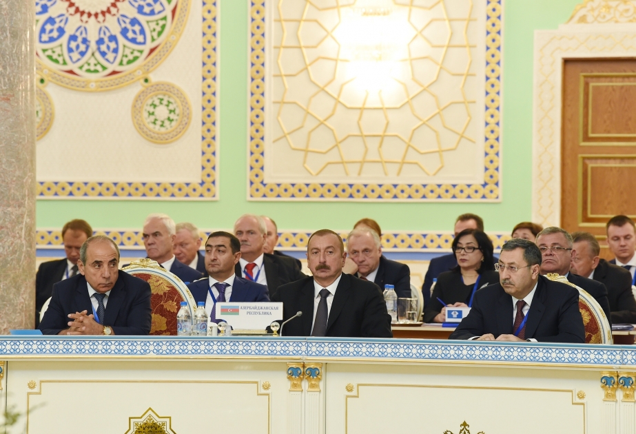 President Ilham Aliyev attended expanded session of CIS Council of Heads of State in Dushanbe VIDEO