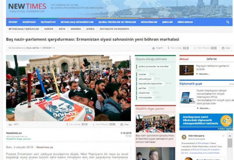 Baş nazir-parlament qarşıdurması: Ermənistan siyasi səhnəsinin yeni böhran mərhələsi
