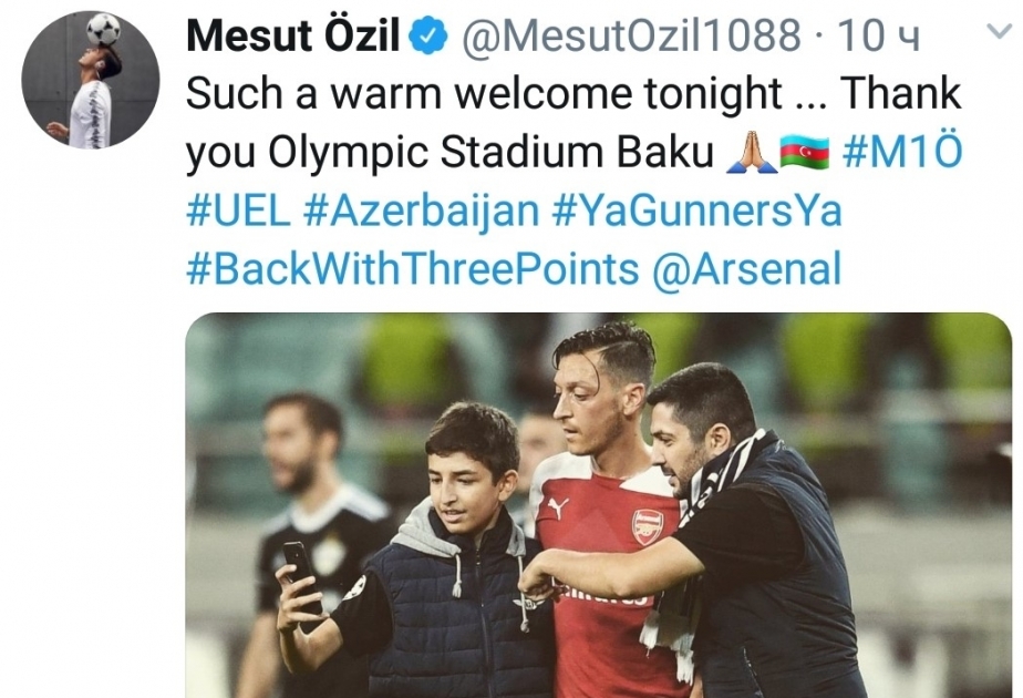 Məsud Özil: Bakı Olimpiya Stadionu, çox sağ ol!