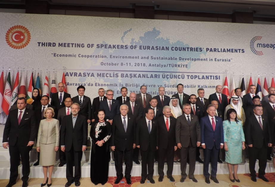 L’ouverture officielle de la 3e réunion des présidents de parlement des pays eurasiatiques à Antalya