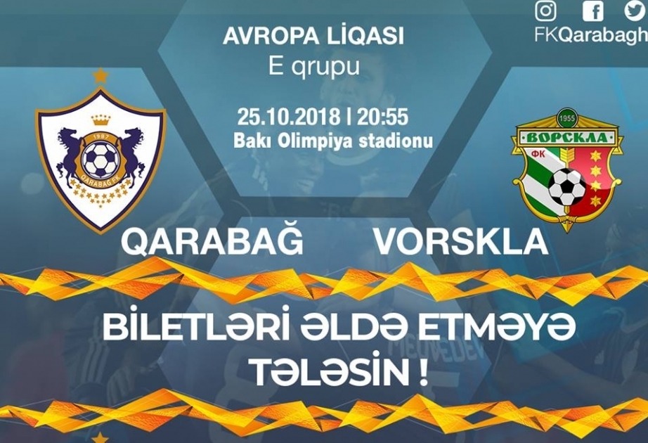 Les billets des matchs de Qarabag avec Voskla et le Sporting sont mis en vente.